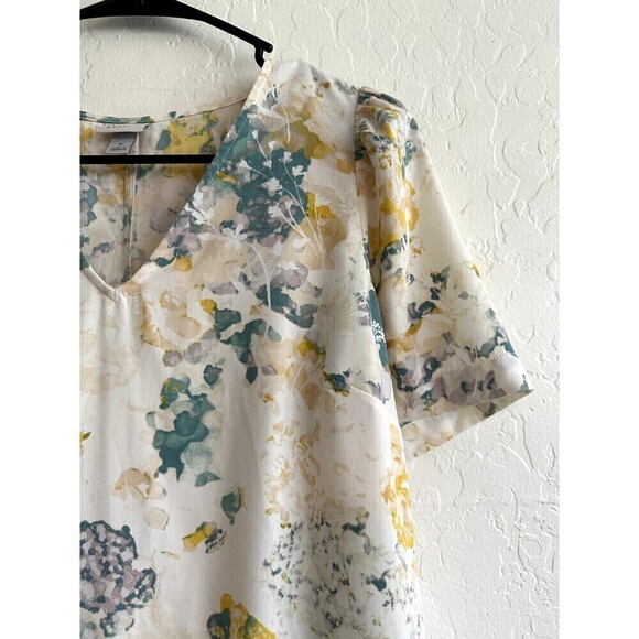 A New Day Short Sleeve Tie-Dye V-Neck Flare Dress Womens Size S White - Picture 9 of 16